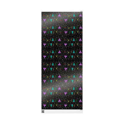 Purple Holiday Trees Wrapping Papers