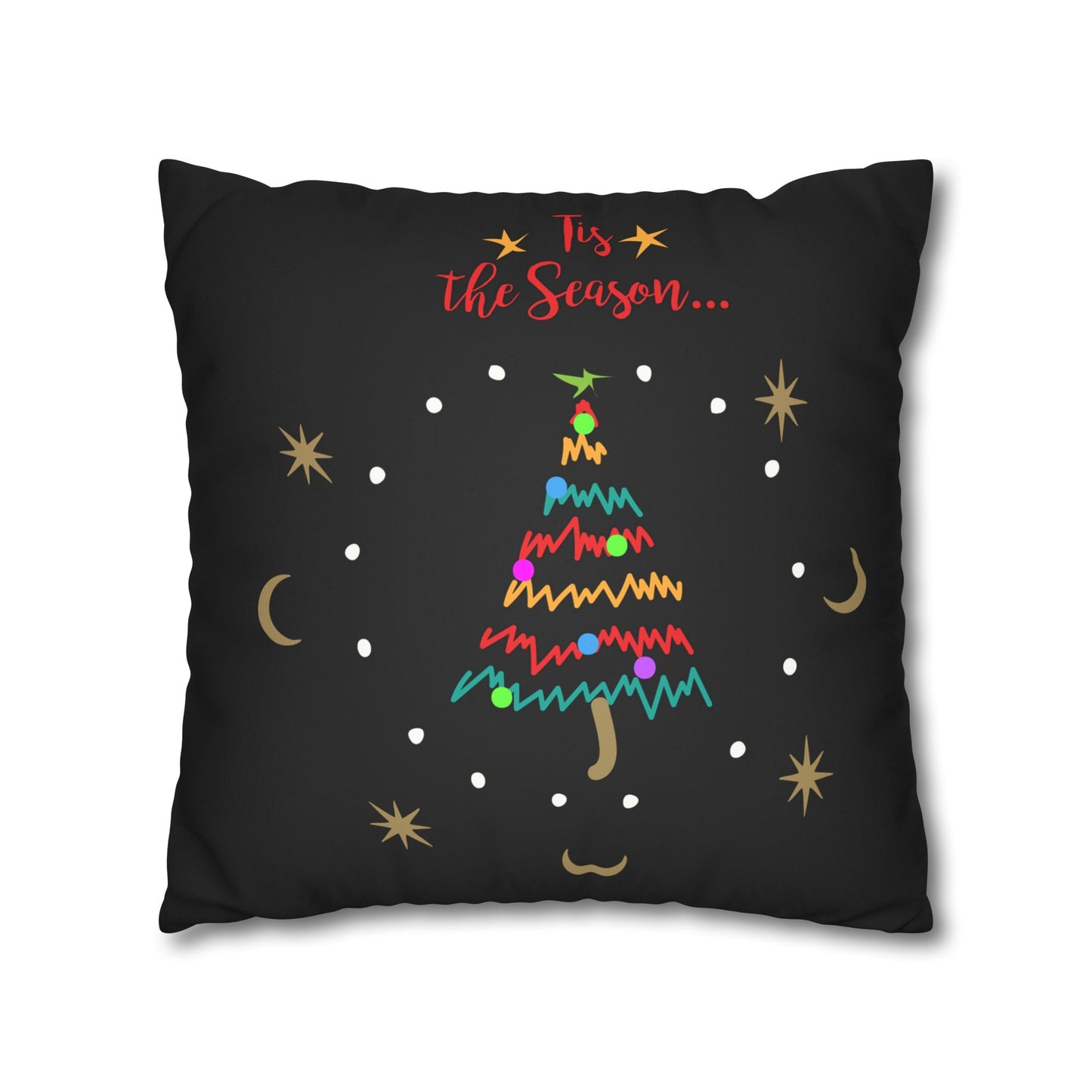 Tis the Season 2 Sided Faux Suede Square Pillowcase
