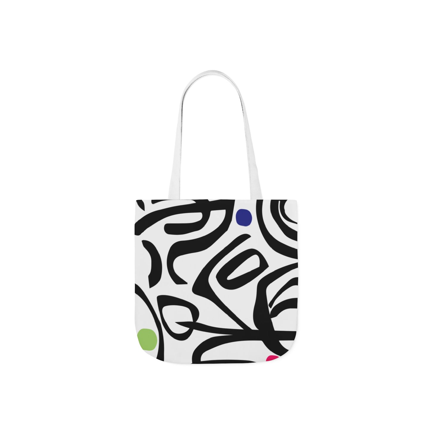 Dot Dot Swirl Canvas Tote Bag (5-Color Straps)