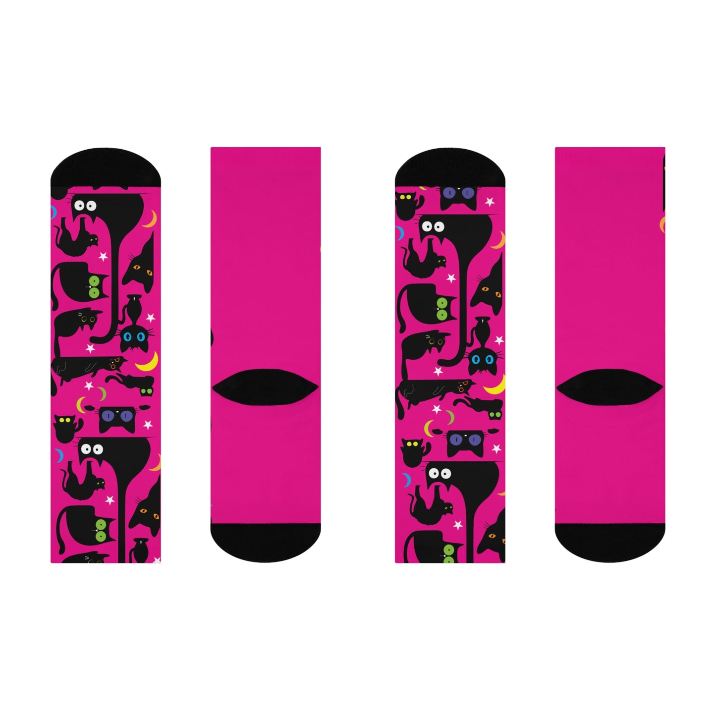 Pink Wicked Whiskers Cushioned Crew Socks
