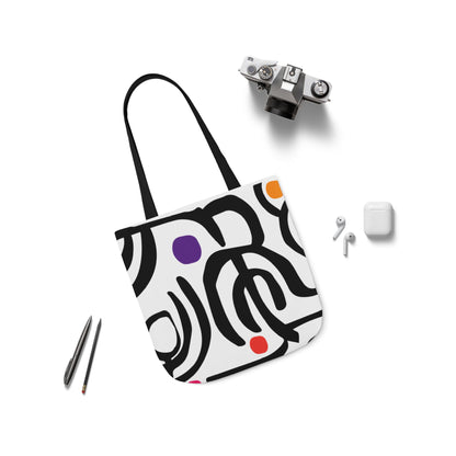 Dot Dot Swirl Canvas Tote Bag (5-Color Straps)