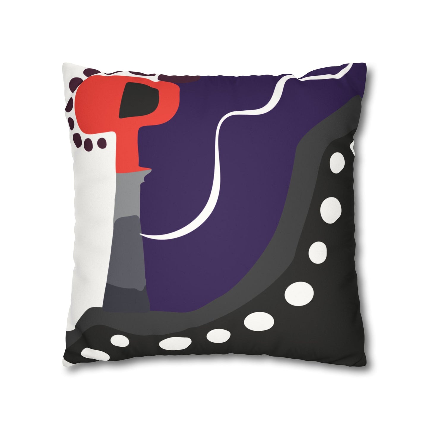 Flower Geometry Faux Suede Square Pillowcase