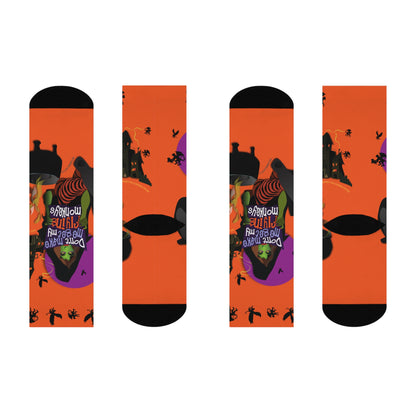 Orange Don't Make Me Flying Monkey Cushioned Crew Socks