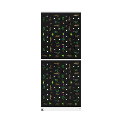 Gold Holiday Trees Wrapping Papers