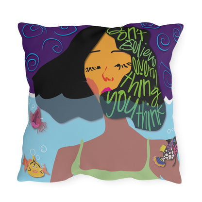 Orange Moonflower Outdoor Pillows