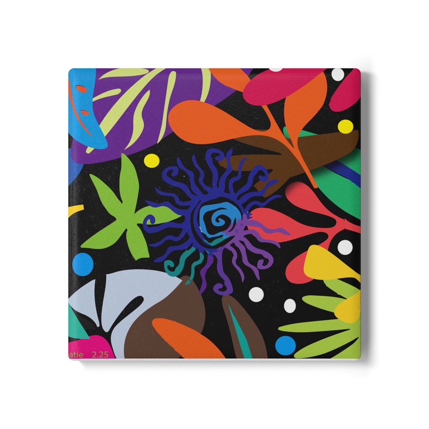 Twilight Floral Bouquet Ceramic Coaster