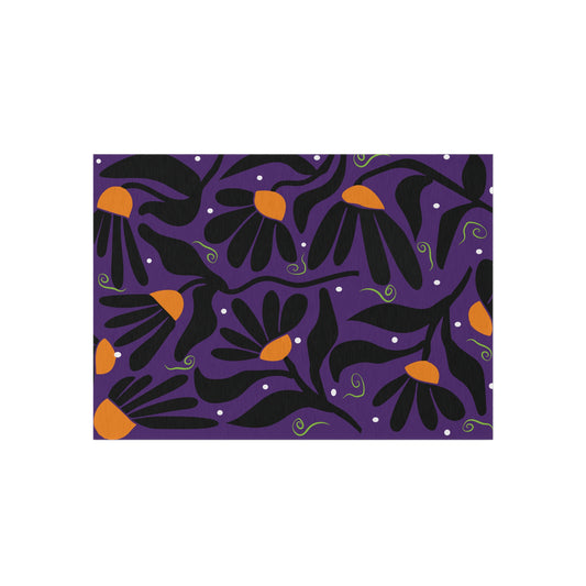Orange Moonflower Outdoor Rug