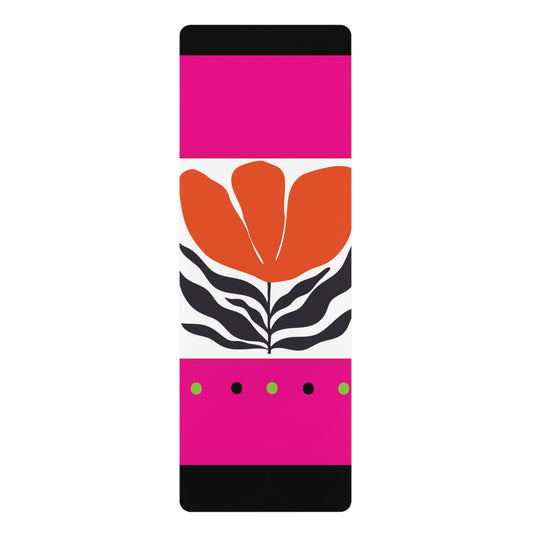 Orange Petal Pop Rubber Yoga Mat