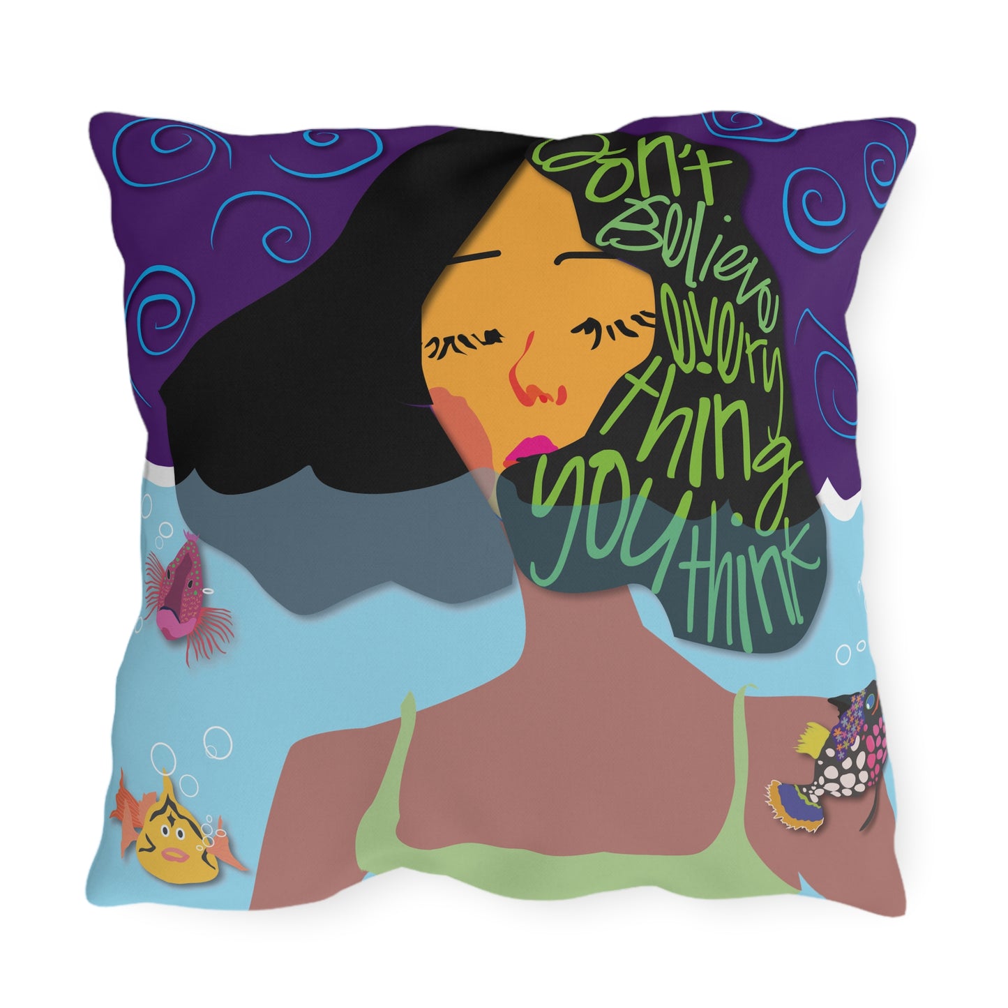 Orange Modflower Outdoor Pillows