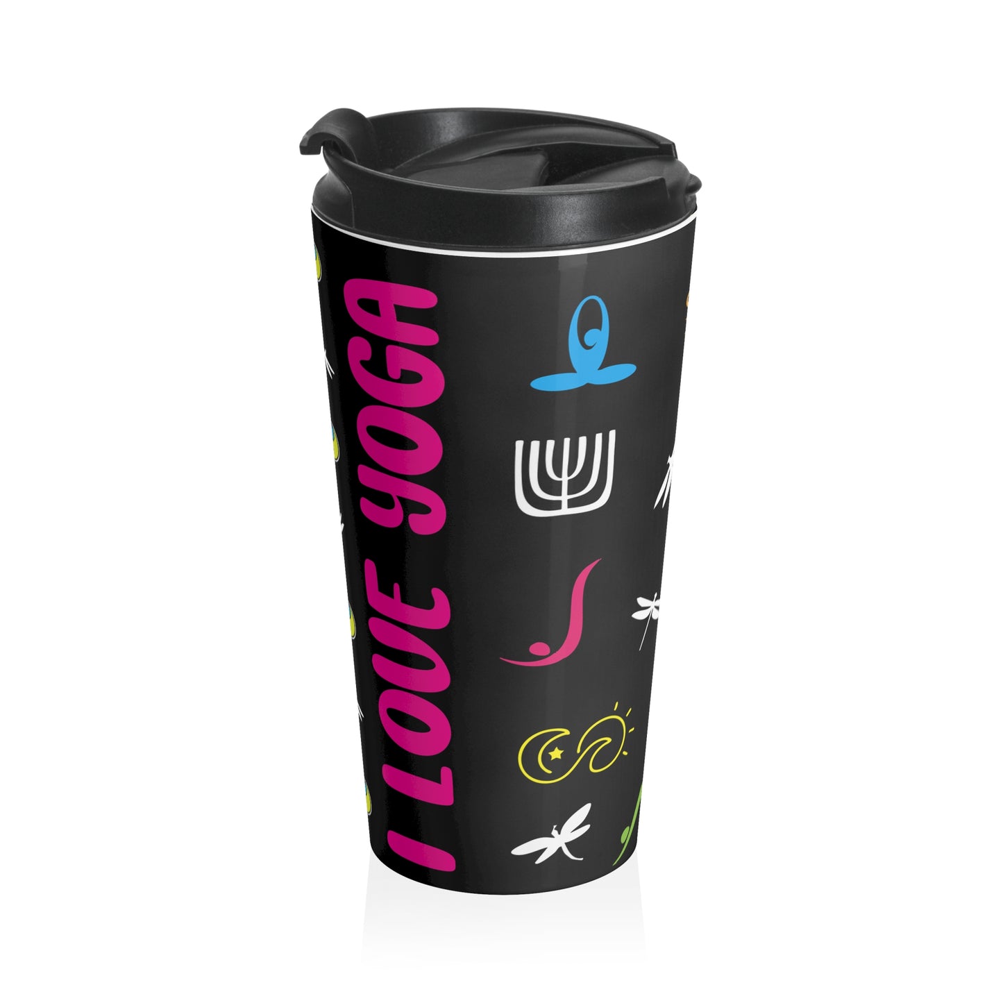 I Love Yoga Stainless Steel Travel Mug
