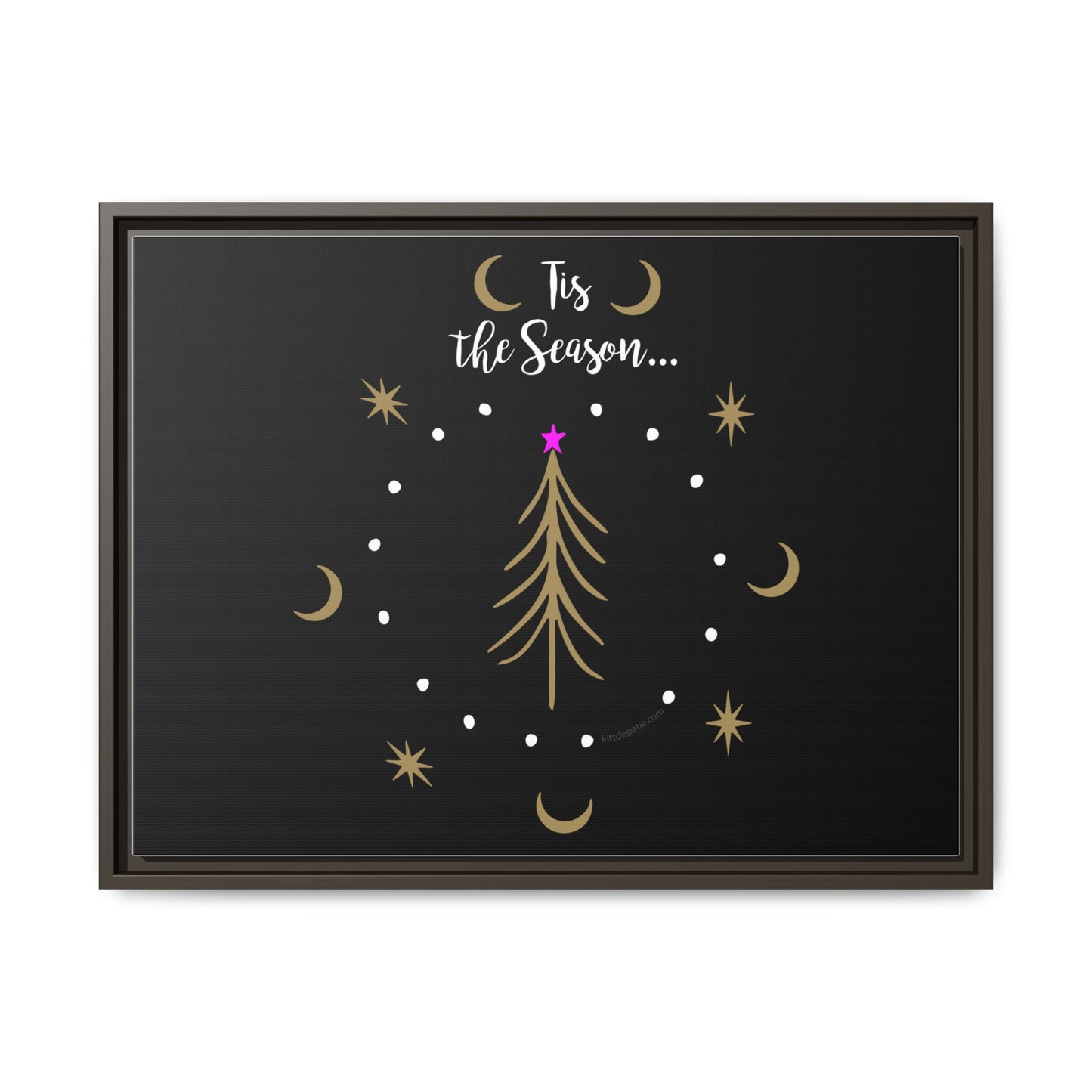 Tis the Season Gold tree Canvas