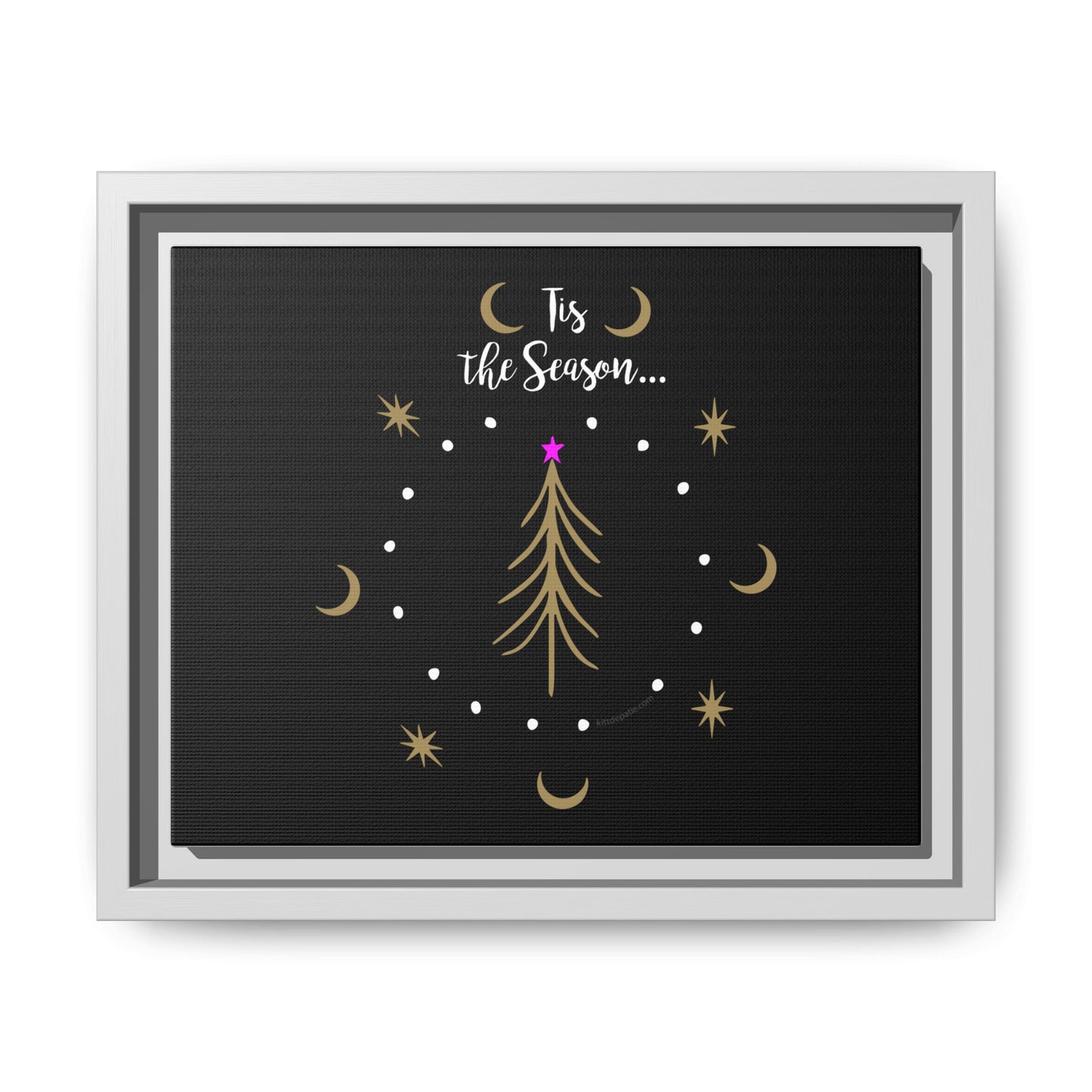 Tis the Season Gold tree Canvas