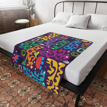 Pop Geometry Plush Fleece Blanket