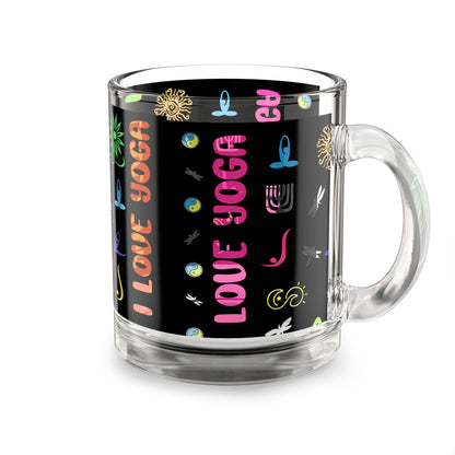 I Love Yoga Glass Mug, 10oz