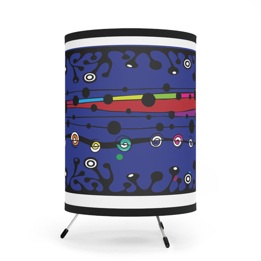 Blue Groove  Tripod Lamp with High-Res Printed Shade, US\CA plug