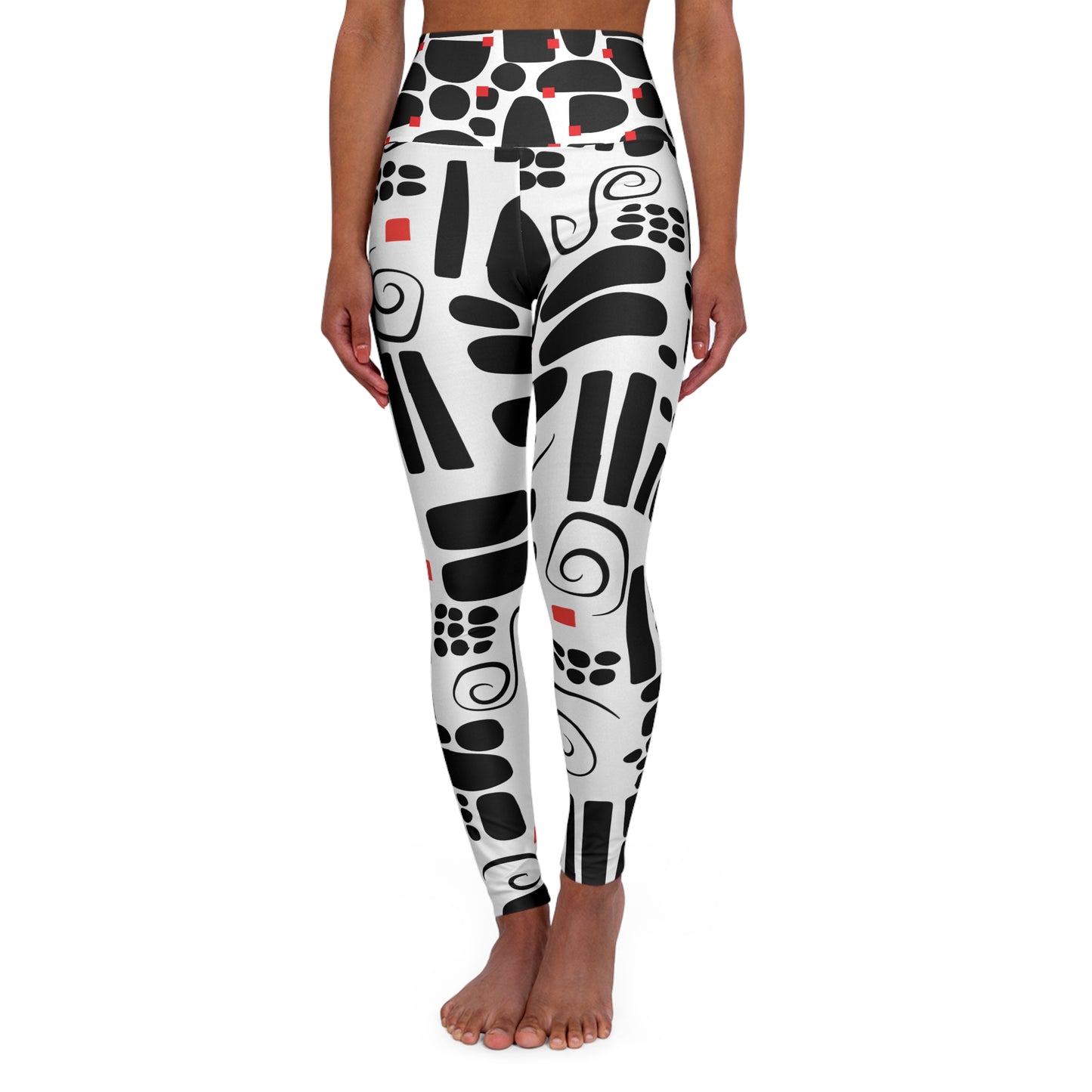 Black and White Twist  High Waisted Yoga Leggings