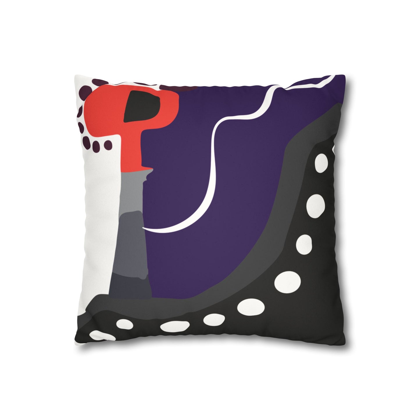 Flower Geometry Faux Suede Square Pillowcase