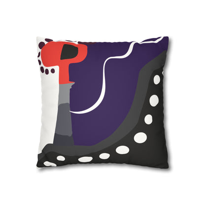 Flower Geometry Faux Suede Square Pillowcase