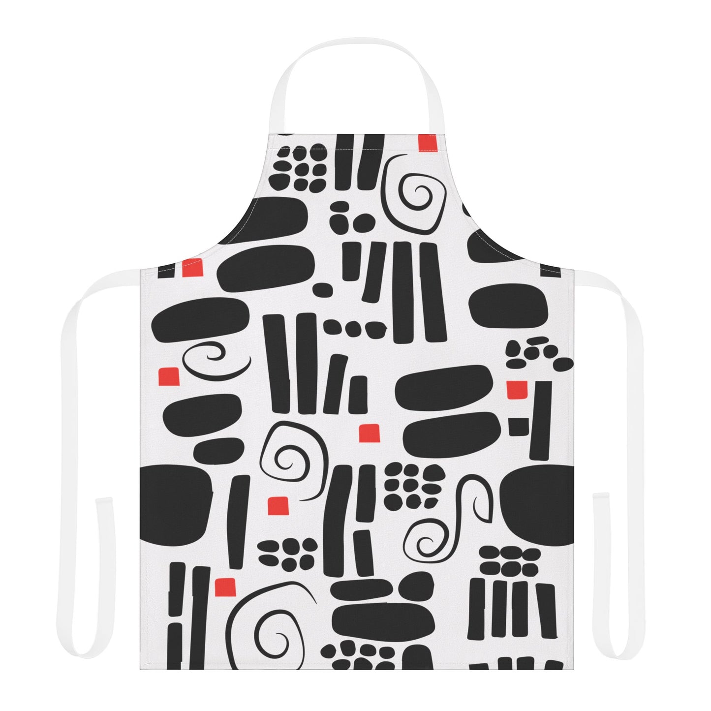 Black & White Twist Apron, 5-Color Straps