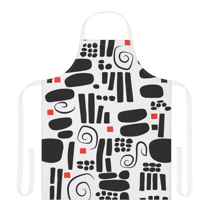 Black & White Twist Apron, 5-Color Straps