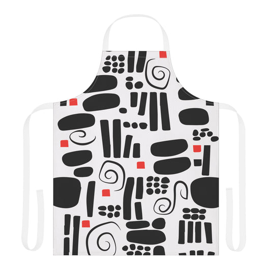 Black & White Twist Apron, 5-Color Straps