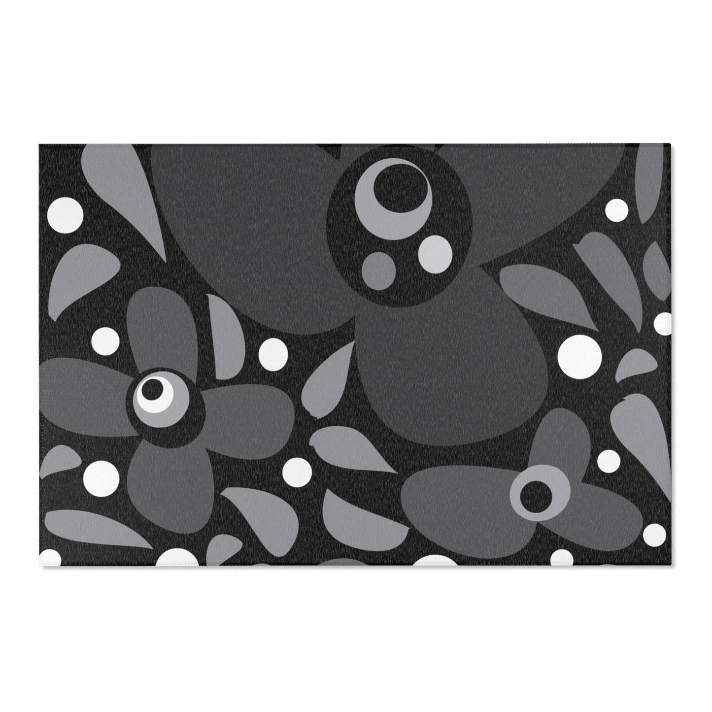 Midnight Mod Flower Area Rugs