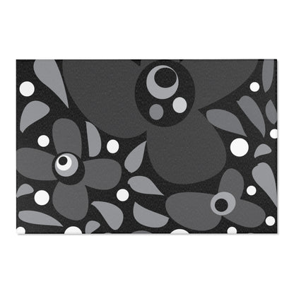 Midnight Mod Flower Area Rugs