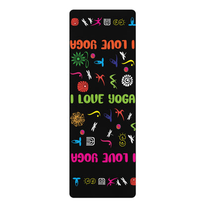 I Love Yoga Rubber Yoga Mat
