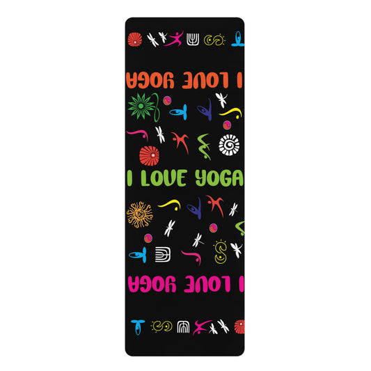 I Love Yoga Rubber Yoga Mat