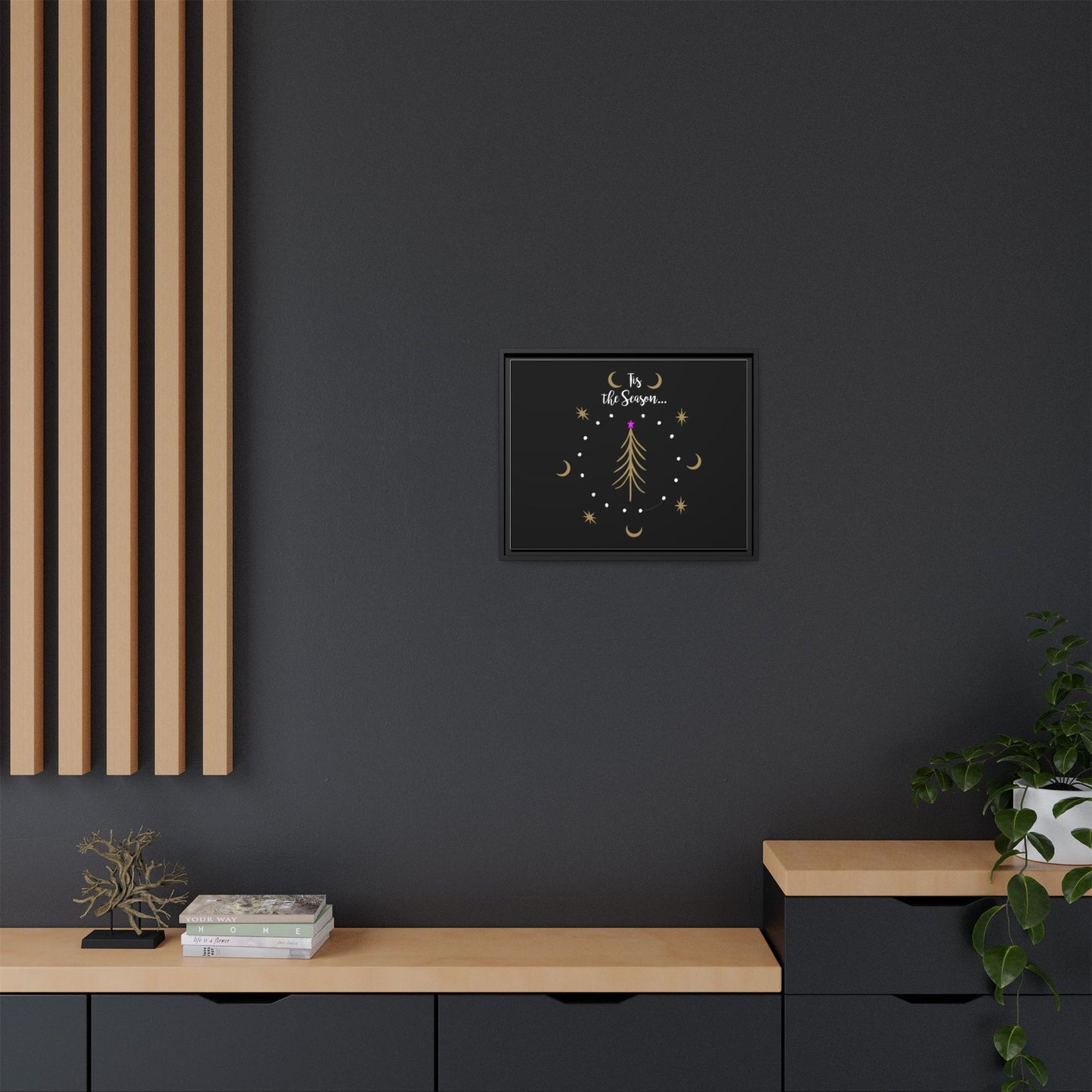 Tis the Season Gold tree Canvas