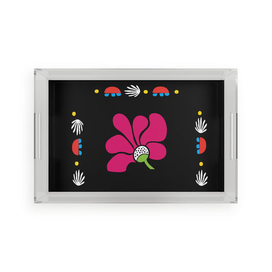 Bloom Noir Acrylic Serving Tray