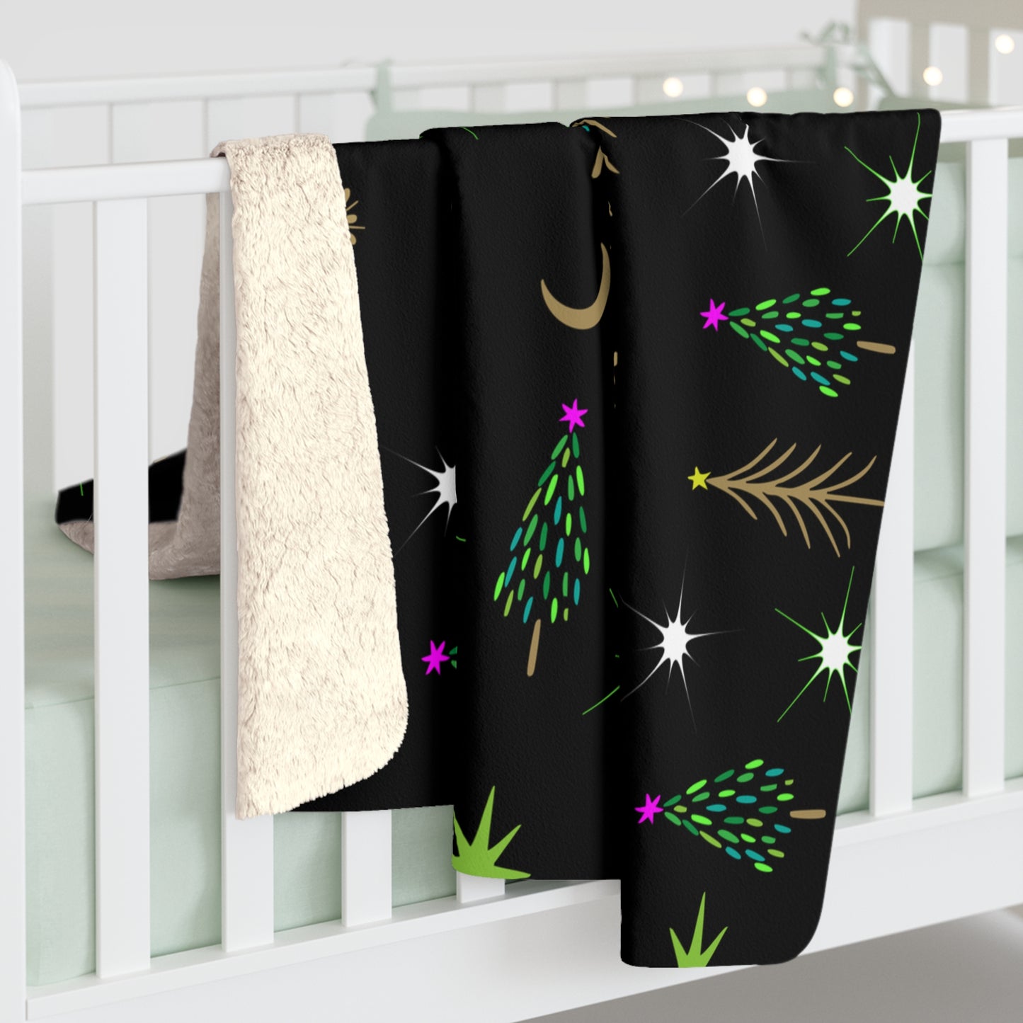 Holiday Trees Sherpa Fleece Blanket