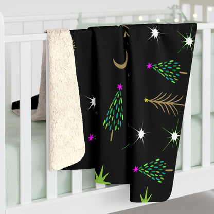 Holiday Trees Sherpa Fleece Blanket