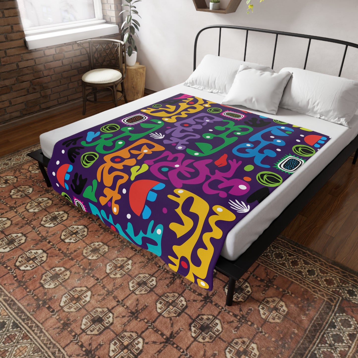 Pop Geometry Plush Fleece Blanket