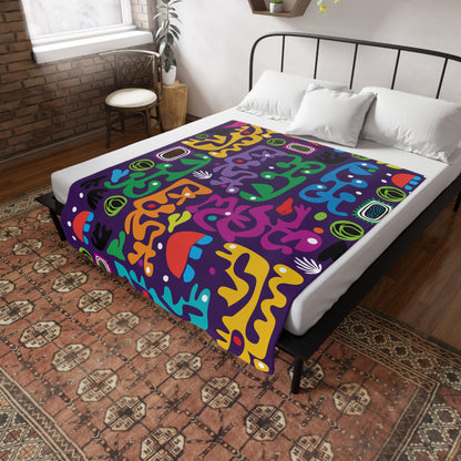 Pop Geometry Plush Fleece Blanket