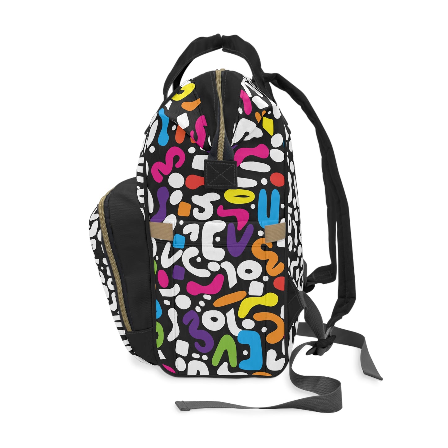 White Optic Pop  Multifunctional Diaper Backpack