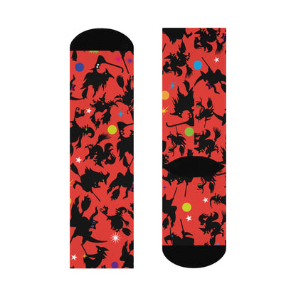 Orange Witches  Cushioned Crew Socks