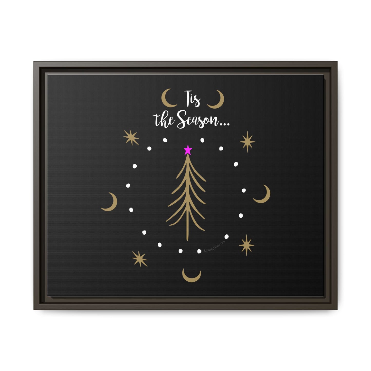 Tis the Season Gold tree Canvas
