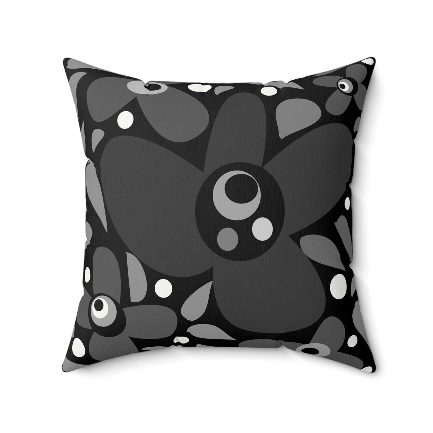 Black Pop Petal Party Faux Suede Square Pillow Success