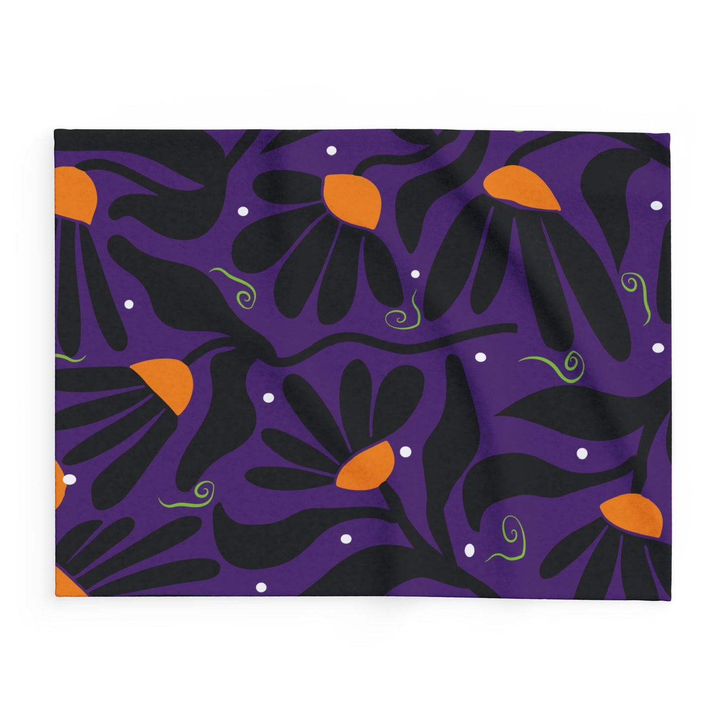 Orange Moon Flower Arctic Fleece Blanket