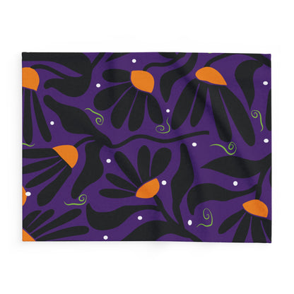 Orange Moon Flower Arctic Fleece Blanket