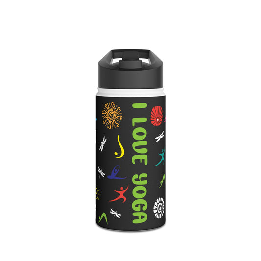 I Love Yoga Stainless Steel Water Bottle (Standard Lid, 12oz)