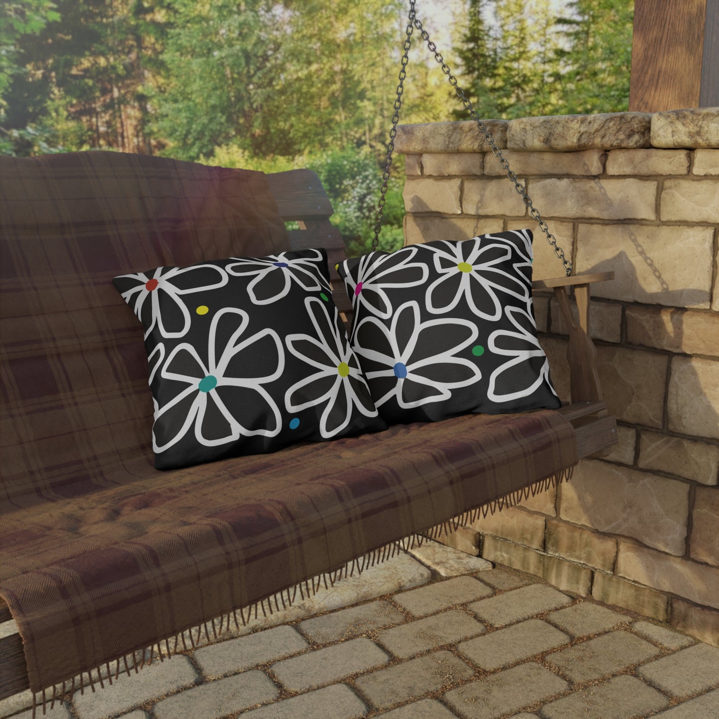 Summer Flower Love Outdoor Pillows