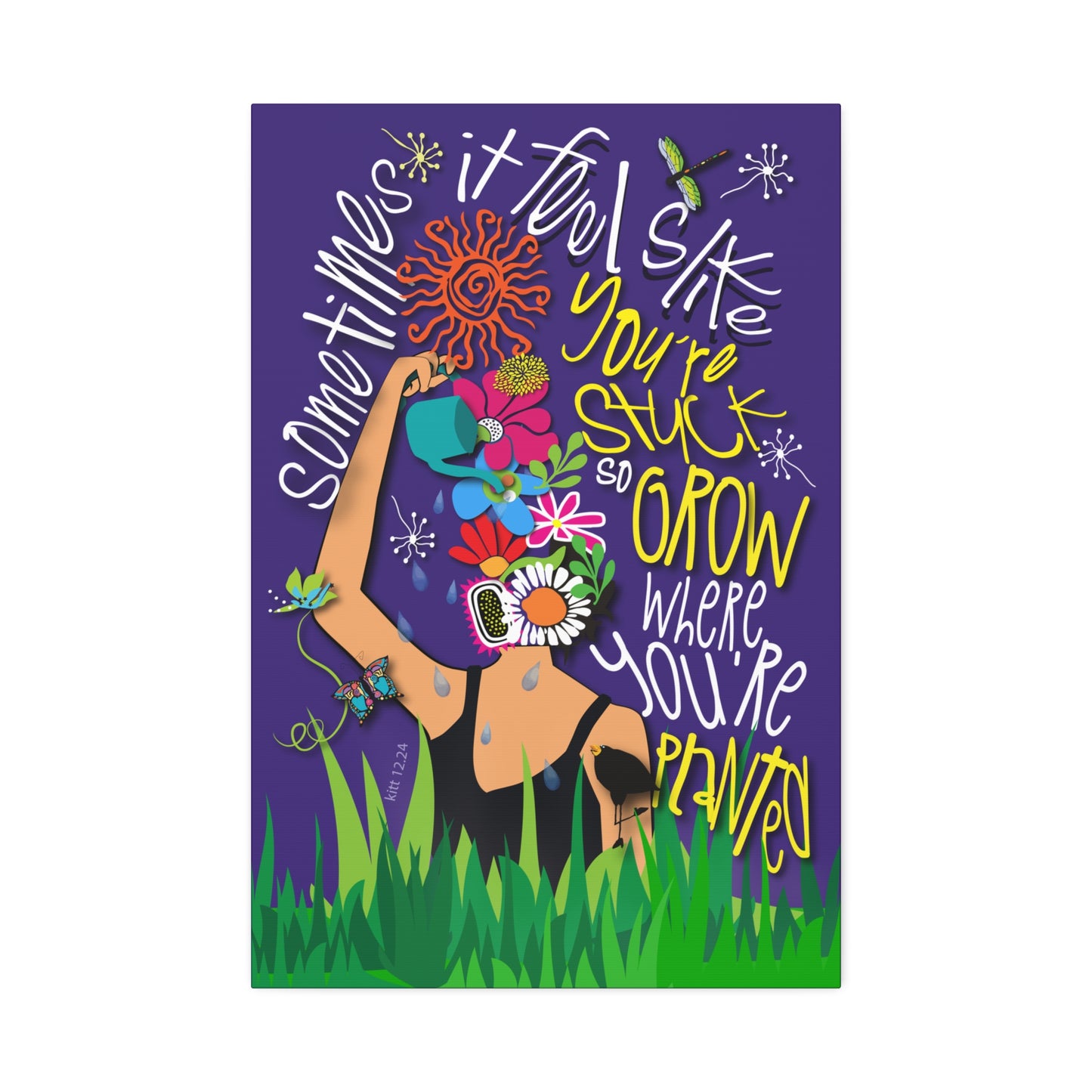 Grow Where You're Planted Canvas Stretched, 1.5''