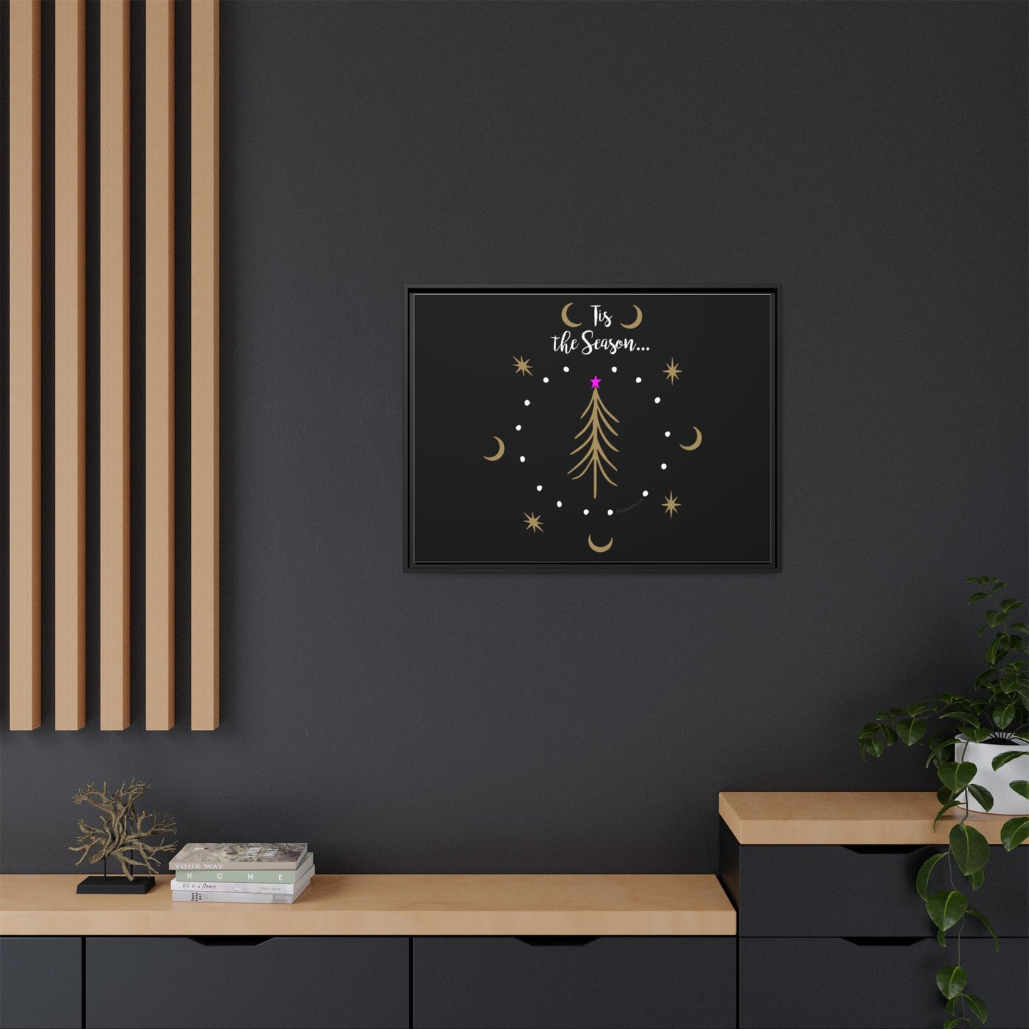 Tis the Season Gold tree Canvas