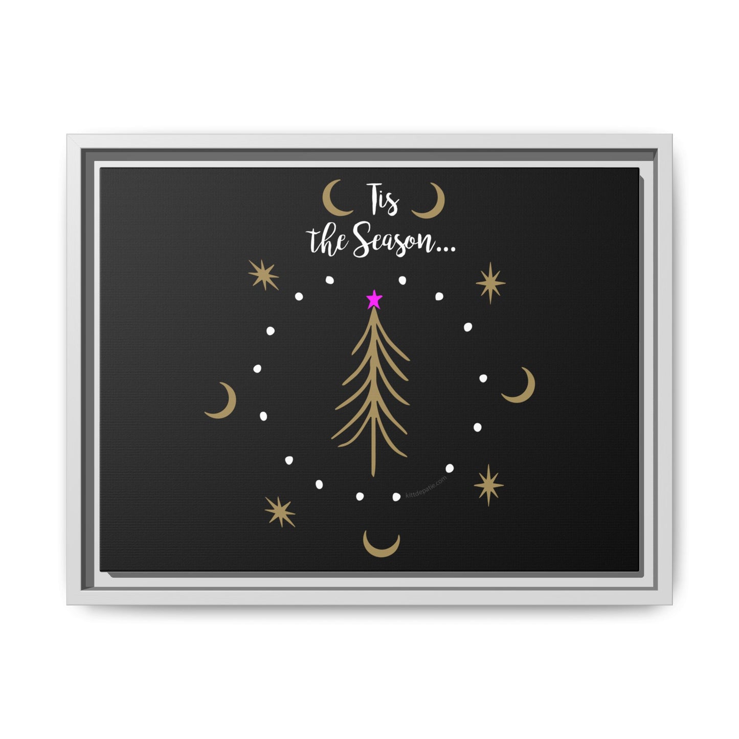 Tis the Season Gold tree Canvas