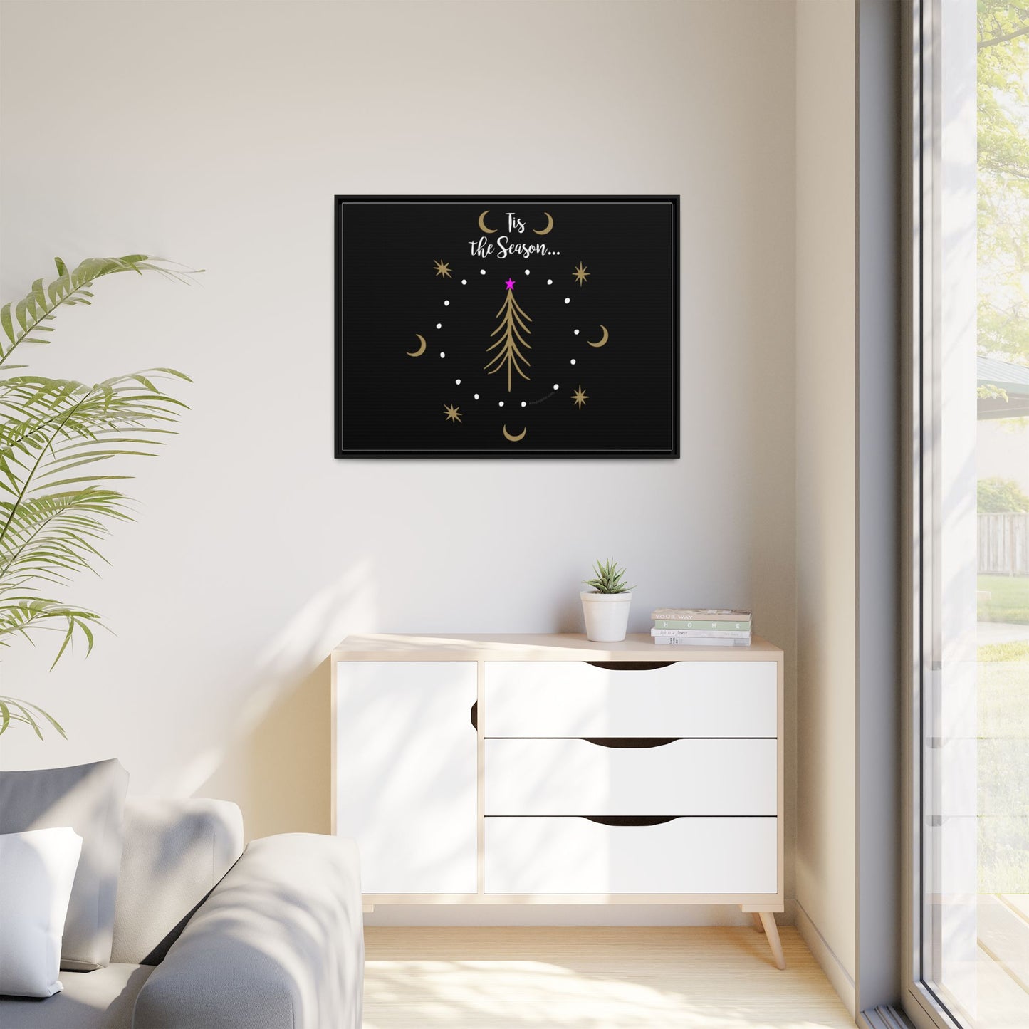 Tis the Season Gold tree Canvas