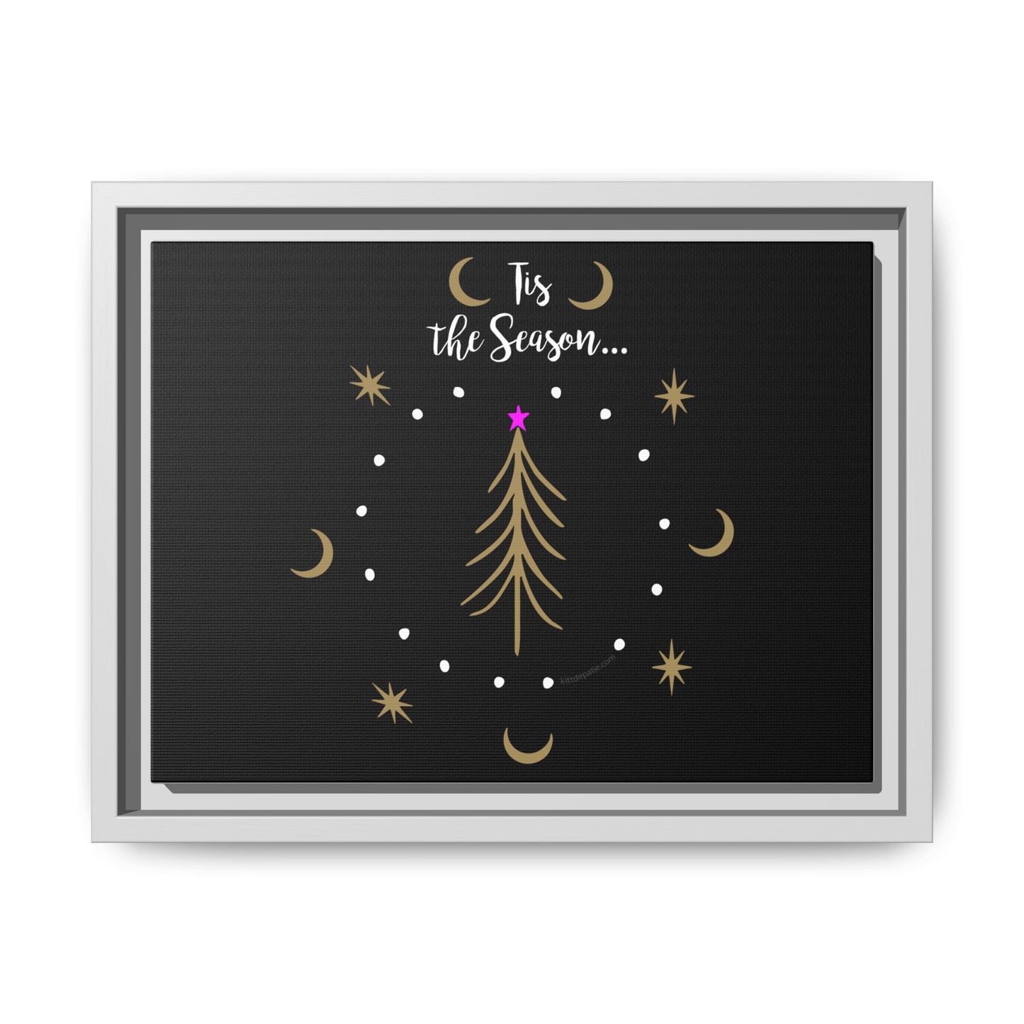 Tis the Season Gold tree Canvas