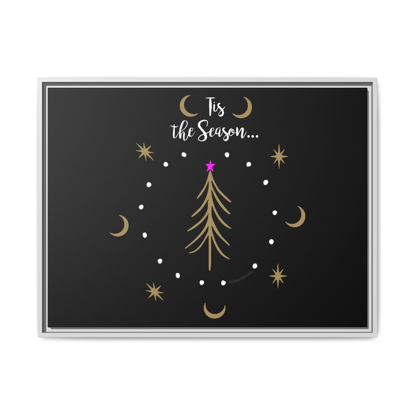 Tis the Season Gold tree Canvas