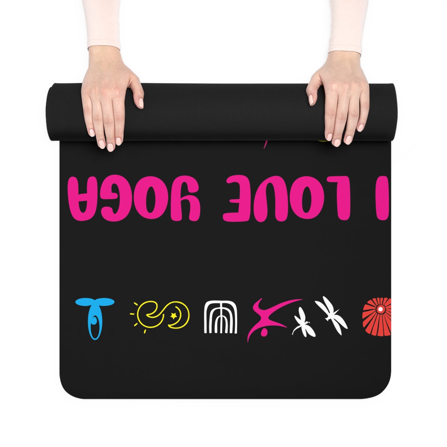 I Love Yoga Rubber Yoga Mat
